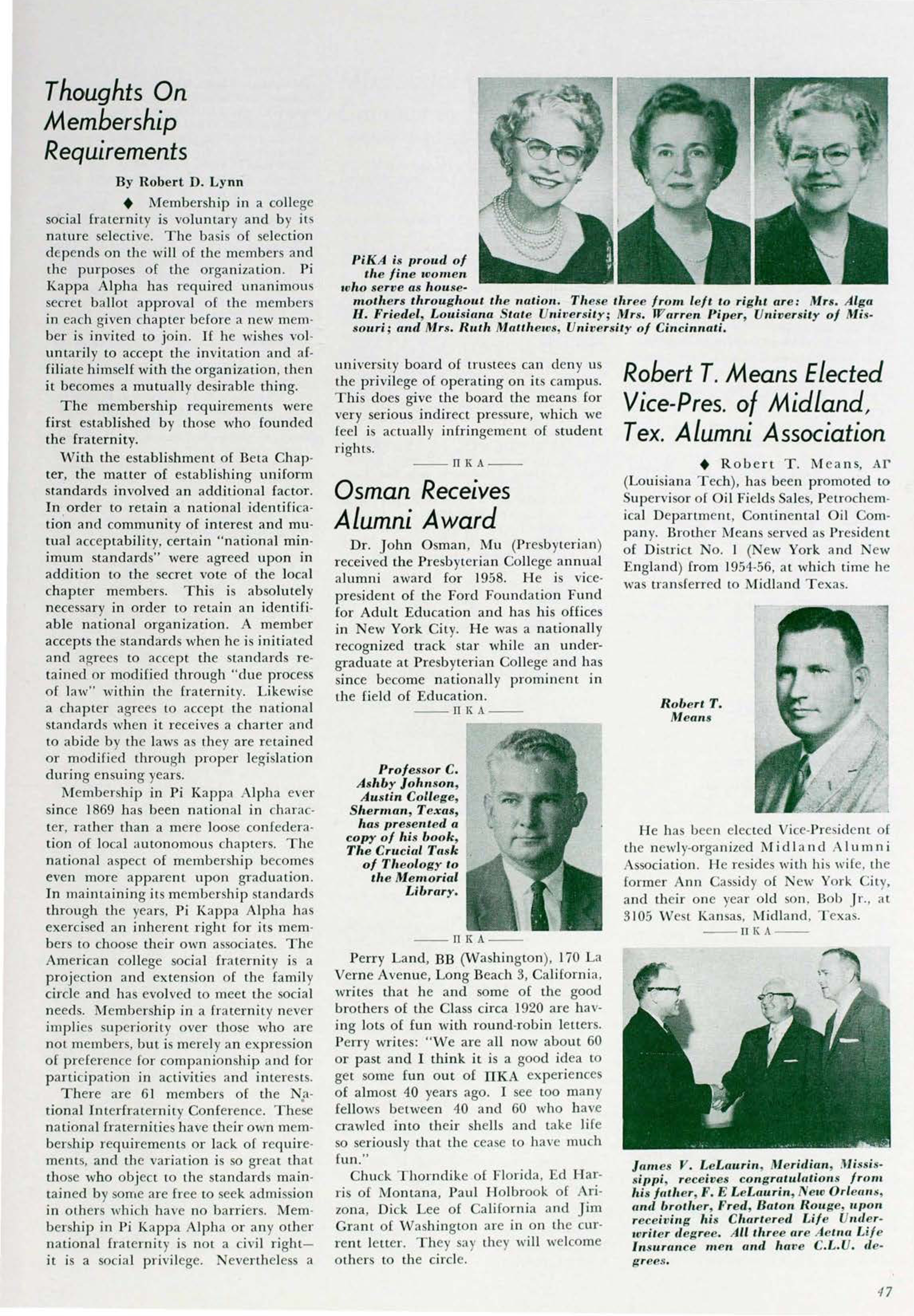 Thoughts On Membership Requirement